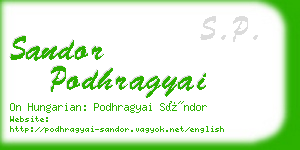 sandor podhragyai business card